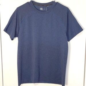 NEW VRST Men's Short Sleeve Circuit Seamless‎ Space Dye Blue Top Size S Workout